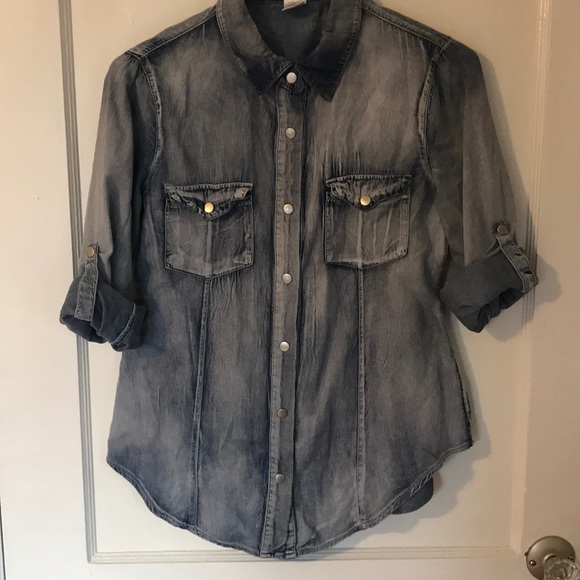Medium Wash Chambray/Denim Shirt - Picture 5 of 5